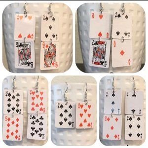 Mini poker earrings, playing cards earrings